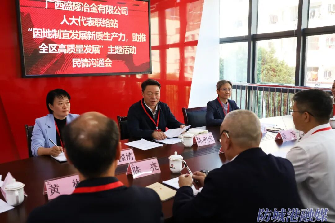 邱明宏以人大代表身份到廣西盛隆冶金有限公司開展“因地制宜發(fā)展新質(zhì)生產(chǎn)力，助推全區(qū)高質(zhì)量發(fā)展”主題活動